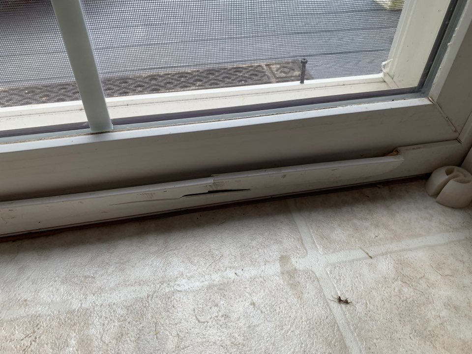 Broken Sliding glass door frame
