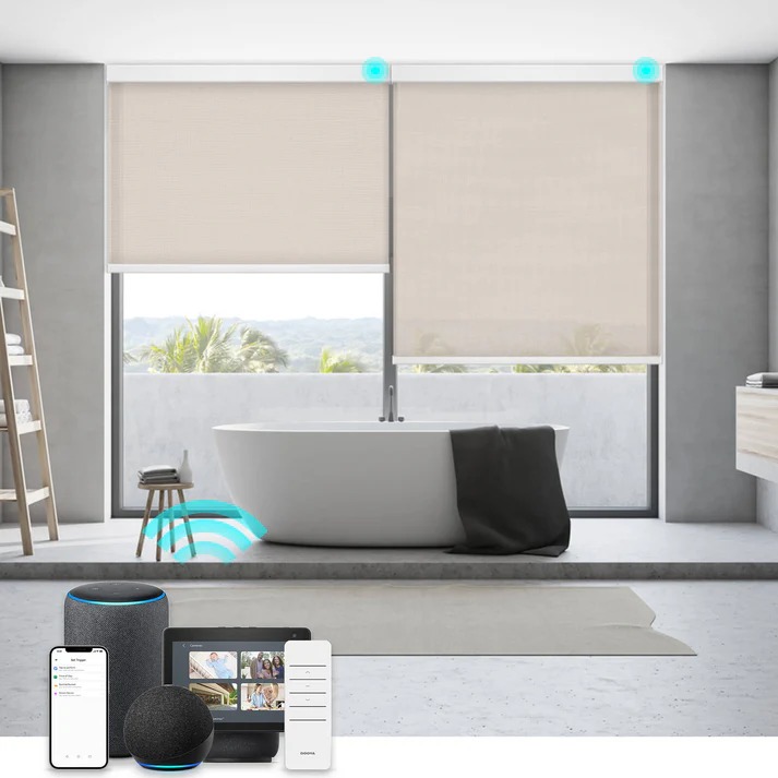 Smart Light Filtering Roller Blinds & Alexa IKEA SmartThings Motorized - Image 6