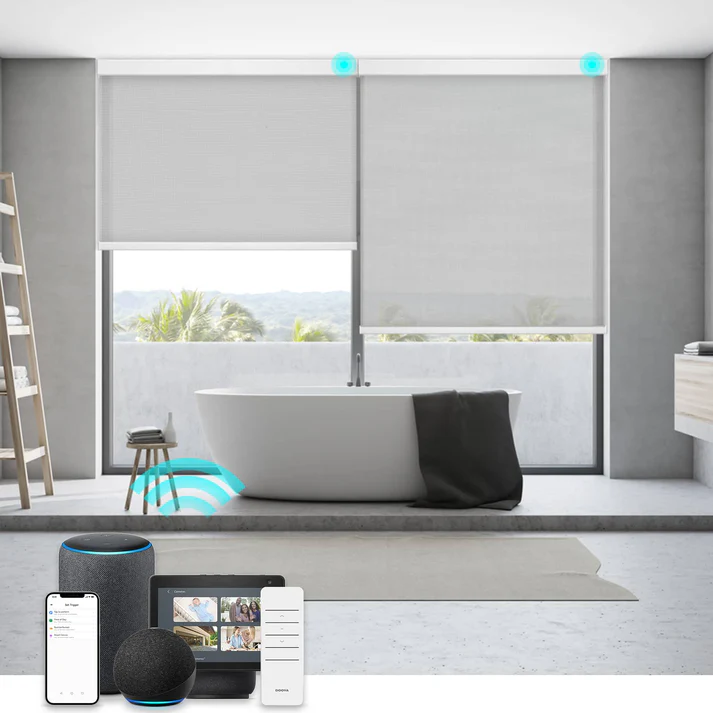 Smart Light Filtering Roller Blinds & Alexa IKEA SmartThings Motorized - Image 7