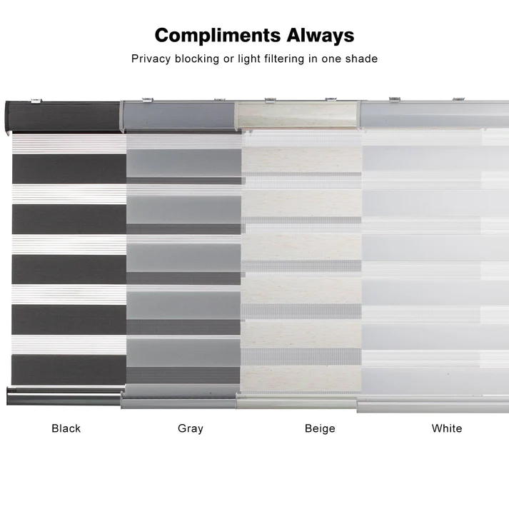 Custom Cordless Blackout Zebra Roller Shades - Image 7