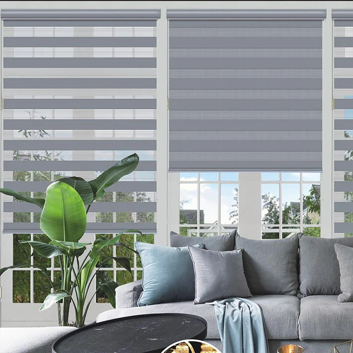 Custom Cordless Blackout Zebra Roller Shades - Image 11