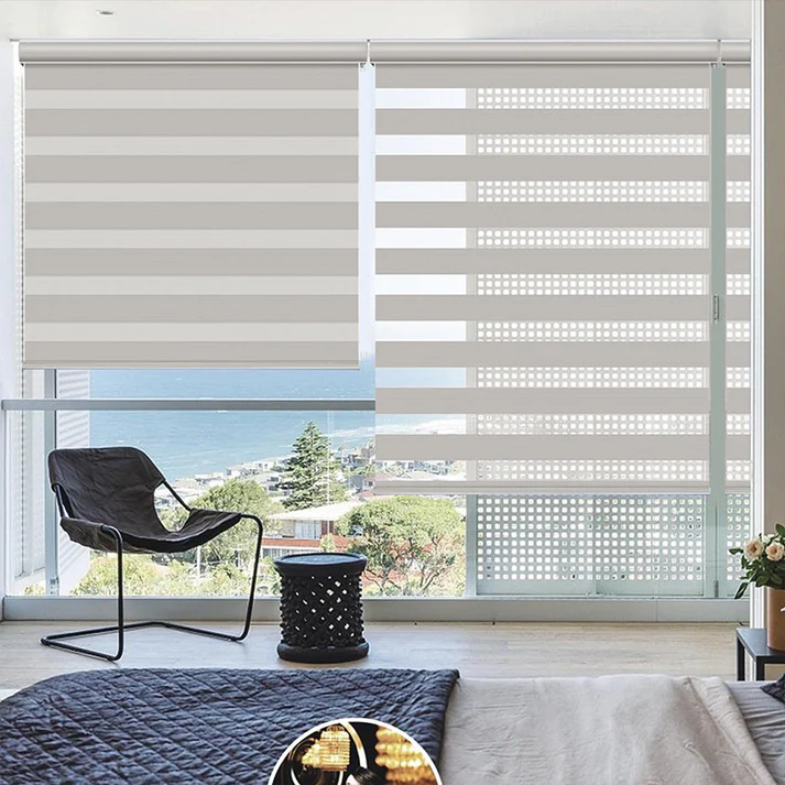 Custom Cordless Blackout Zebra Roller Shades - Image 10