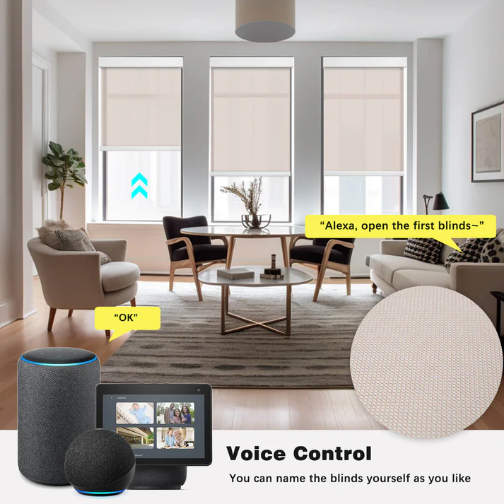 Smart Light Filtering Roller Blinds & Alexa IKEA SmartThings Motorized - Image 9