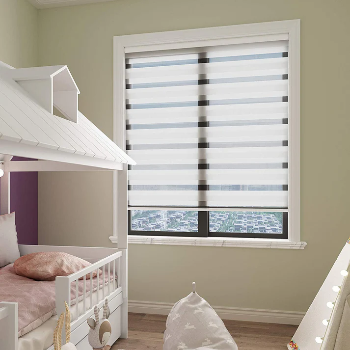 Custom Cordless Blackout Zebra Roller Shades - Image 9