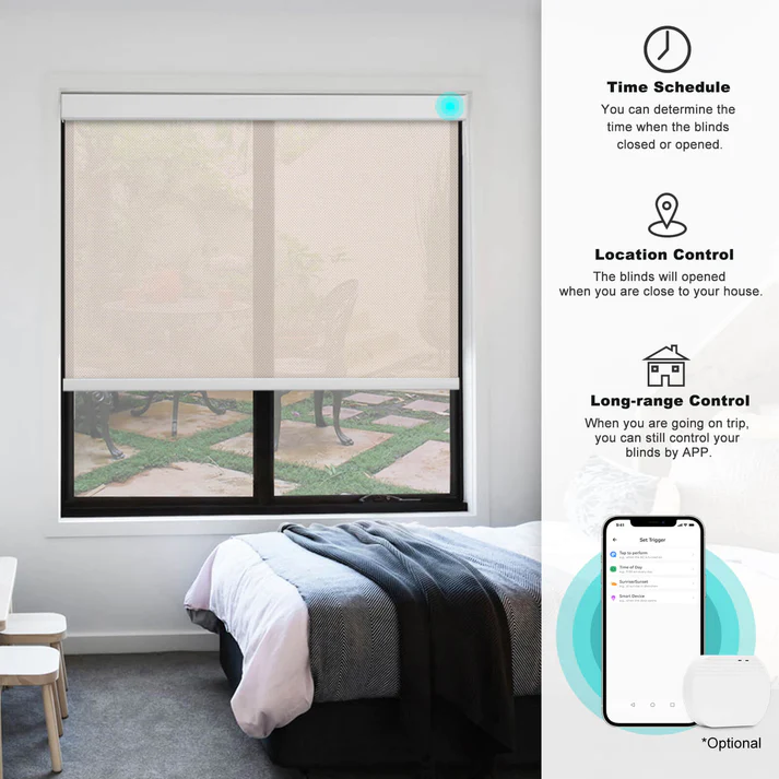 Smart Light Filtering Roller Blinds & Alexa IKEA SmartThings Motorized - Image 12