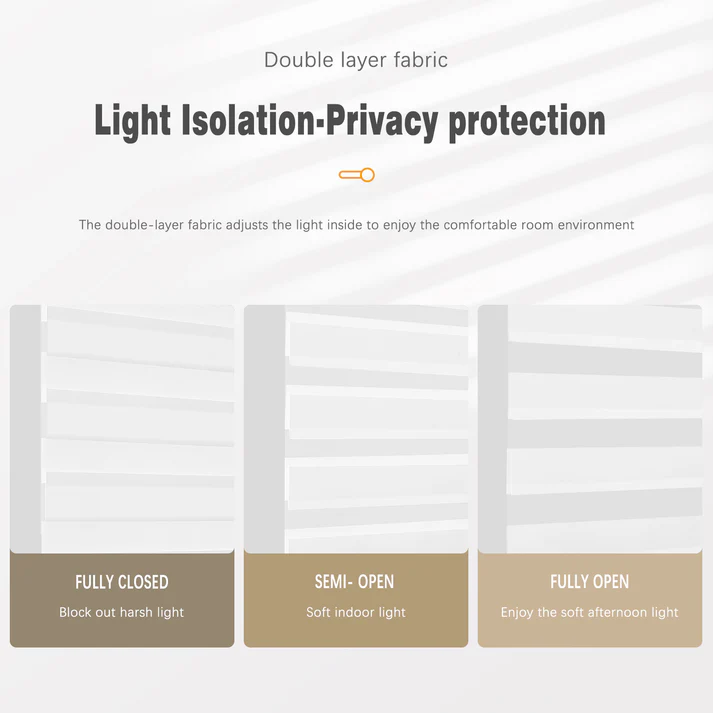 Custom Corded Light Filtering Zebra Roller Shades - Image 7