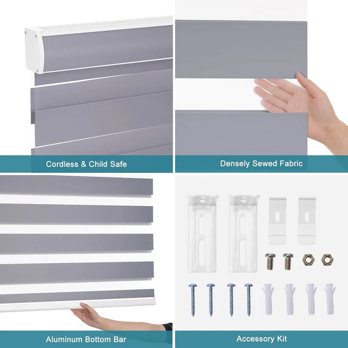 85% Blackout Cordless Zebra Roller shades - Image 12