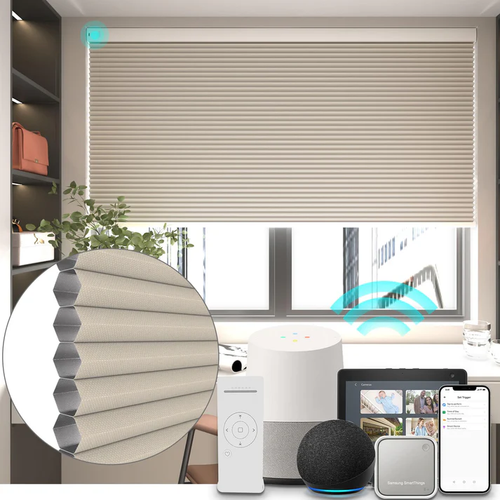 Smart 1.5 Inch Motorized Blackout Cellular Blinds for Window - Image 2
