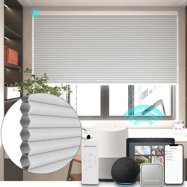 Smart 1.5 Inch Motorized Blackout Cellular Blinds for Window