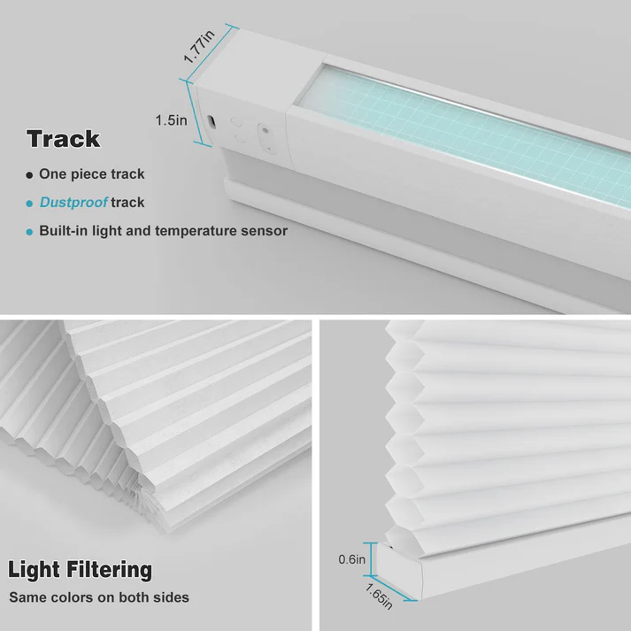 Smart 1.5 Inch Motorized Light Filtering Cellular Blinds for Window - Image 4